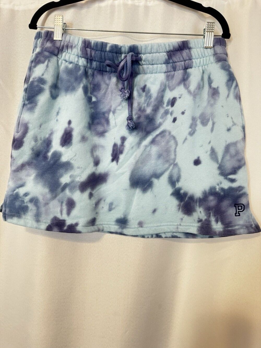 Victoria's Secret PINK Women's Tie-Dye Fleece Mini Skirt Blue Purple Size L